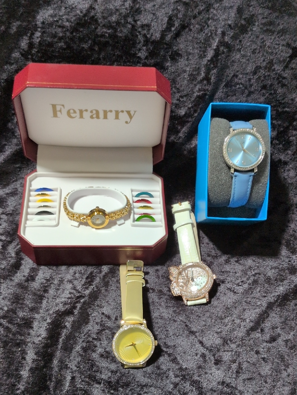 Vintage Misc. Designer Women's Lot of 4 Fashion Watches New & Used Untested